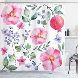 Ambesonne Floral Shower Curtain, Illustration of Poppy Flowers Oil Painting on Canvas Romantic Design Print, Cloth Fabric Bathroom Decor Set with Hooks, 69″ W x 70″ L, Yellow Orange(Magenta Green)