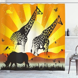 Ambesonne Floral Shower Curtain, Illustration of Poppy Flowers Oil Painting on Canvas Romantic Design Print, Cloth Fabric Bathroom Decor Set with Hooks, 69″ W x 70″ L, Yellow Orange(Orange Yellow Black)