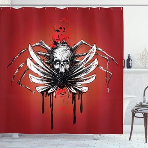 Ambesonne Floral Shower Curtain, Illustration of Poppy Flowers Oil Painting on Canvas Romantic Design Print, Cloth Fabric Bathroom Decor Set with Hooks, 69″ W x 70″ L, Yellow Orange(Black Scarlet)