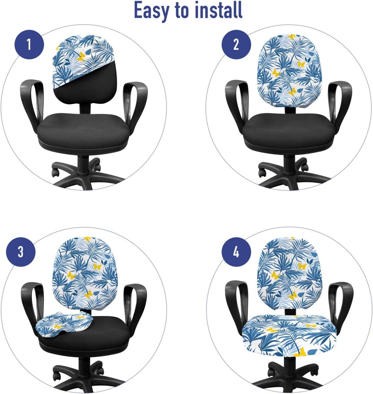 image:imageAmbesonne Cartoon Office Chair Slipcover Xray Part of an Abstract Skeleton Image in Repetitive Grunge Pattern Protective Stretch Decorative Fabric Cover Standard Size Ivory CharcoalBlue Azure