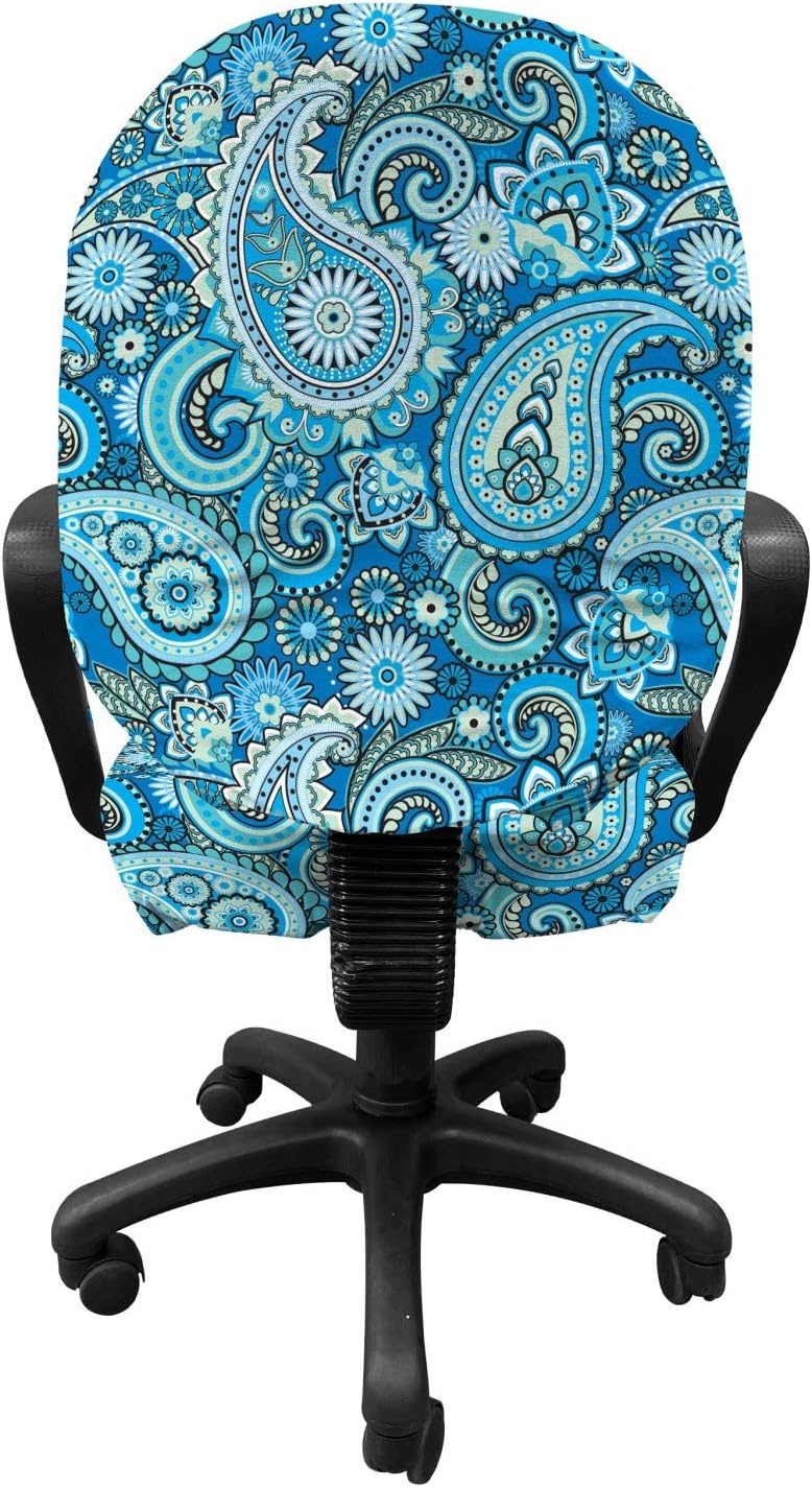 image:imageAmbesonne Cartoon Office Chair Slipcover Xray Part of an Abstract Skeleton Image in Repetitive Grunge Pattern Protective Stretch Decorative Fabric Cover Standard Size Ivory CharcoalBlue Green