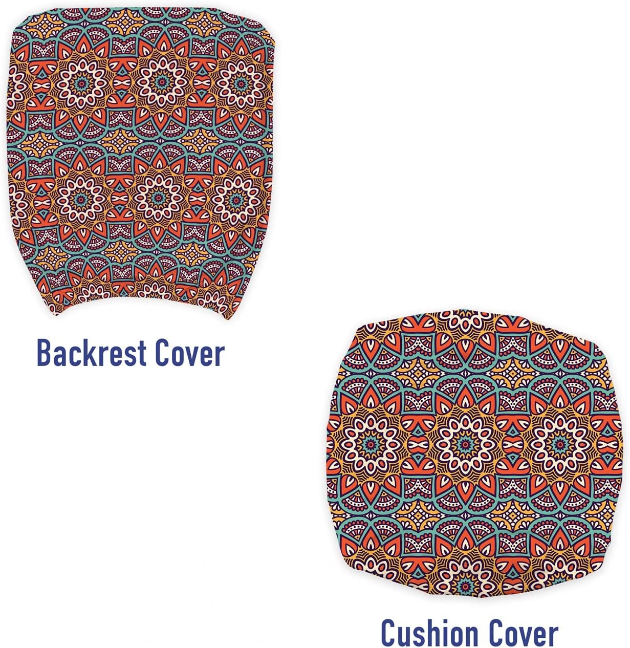 image:imageAmbesonne Cartoon Office Chair Slipcover Xray Part of an Abstract Skeleton Image in Repetitive Grunge Pattern Protective Stretch Decorative Fabric Cover Standard Size Ivory CharcoalTurquoise Orange