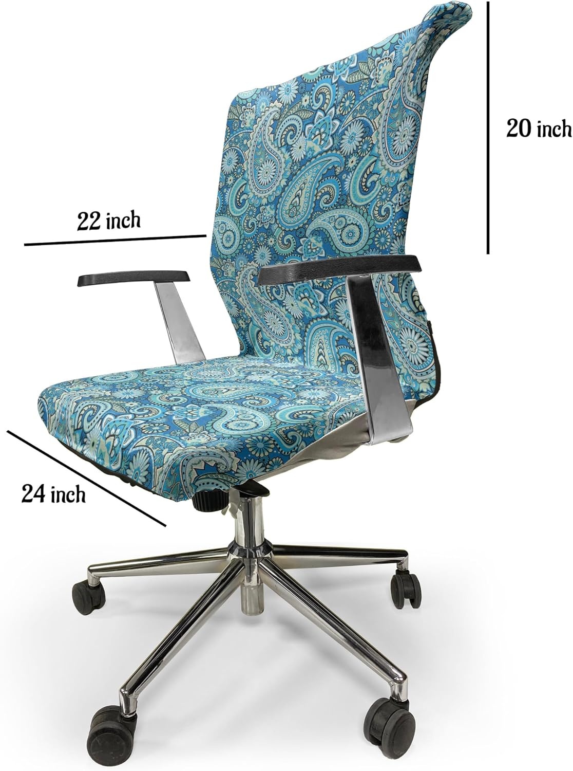 image:imageAmbesonne Cartoon Office Chair Slipcover Xray Part of an Abstract Skeleton Image in Repetitive Grunge Pattern Protective Stretch Decorative Fabric Cover Standard Size Ivory CharcoalBlue Green