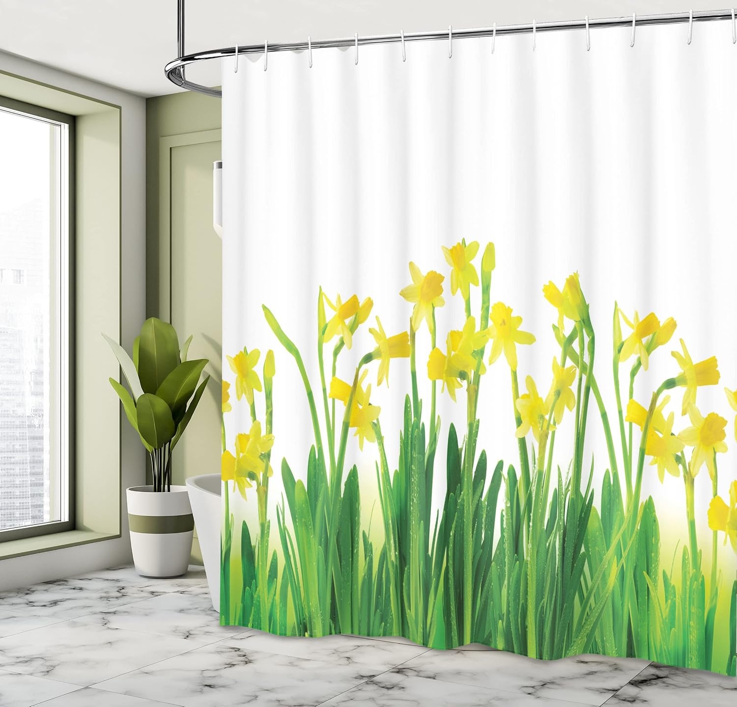 image:imageAmbesonne Feminine Shower Curtain Illustration of a Bathtub with Bubbles in Girly Room Aroma Oil Aromatherapy Cloth Fabric Bathroom Decor Set with Hooks 69 W x 75 L Pink BlueGreen Yellow