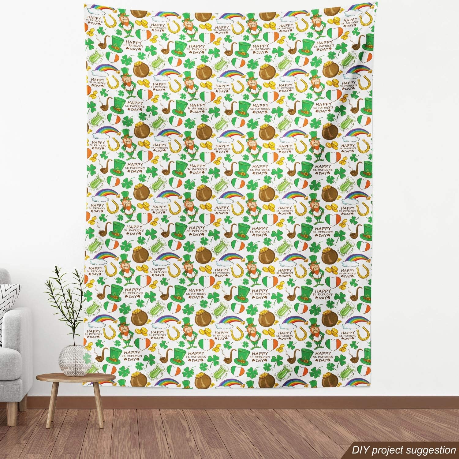 image:imageAmbesonne Forest Fabric by The Yard Animals Forming Numbers Raccoon Snake Fox Kangaroo Koala Cartoon Repetitive Decorative Fabric for Upholstery and Home Accents 1 Yard Purple GreyShamrock Green