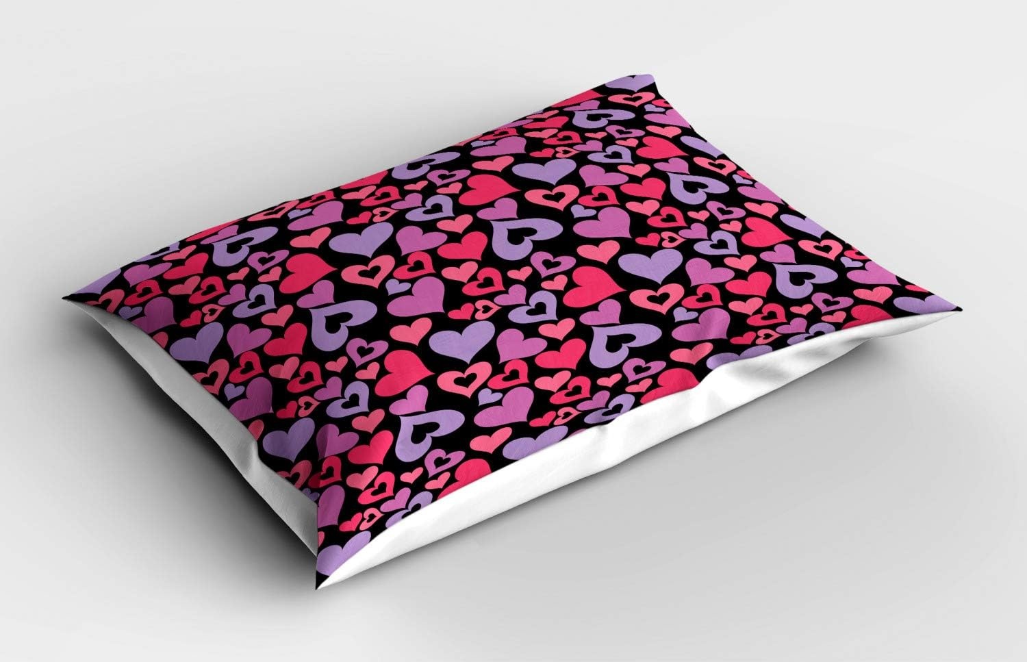 image:imageAmbesonne Love Pillow Sham Silhouette Hearts Pinkish Romantic Shapes Valentines Day Celebration Happy Cheerful Decorative Standard Queen Size Printed Pillowcase 30 X 20 Lilac Pink Lavender
