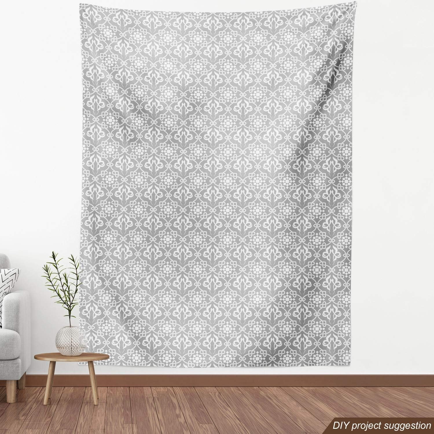 image:imageAmbesonne Pug Fabric by The Yard Dogs Various States Sitting Standing Stretching Cartoon Style Pet Drawing Decorative Fabric for Upholstery and Home Accents 3 Yards TurquoiseGrey