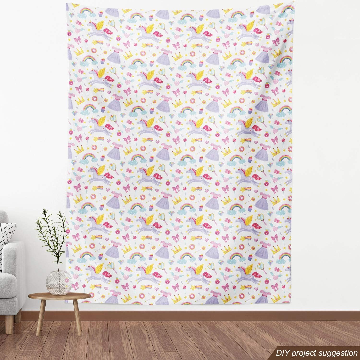 image:imageAmbesonne Pug Fabric by The Yard Dogs Various States Sitting Standing Stretching Cartoon Style Pet Drawing Decorative Fabric for Upholstery and Home Accents 3 Yards TurquoiseLilac Yellow