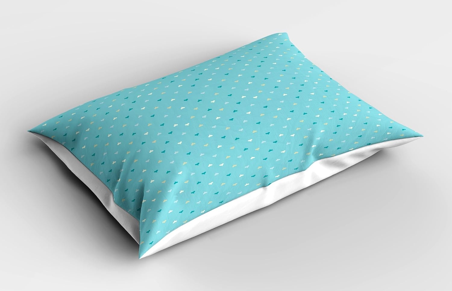 image:imageAmbesonne Valentine Pillow Sham Sky Blue Background with Small up and Down Hearts Pattern Decorative Standard King Size Printed Pillowcase 36 X 20 Sky Blue Teal White