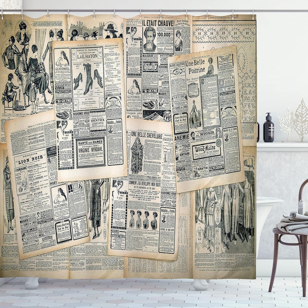 image:imageAmbesonne Coastal Shower Curtain Romantic Wooden Bungalow on The Water Deckchairs Maldives Beach Summer Relax Cloth Fabric Bathroom Decor Set with Hooks 69 W x 84 L Brown BlueGreen Beige