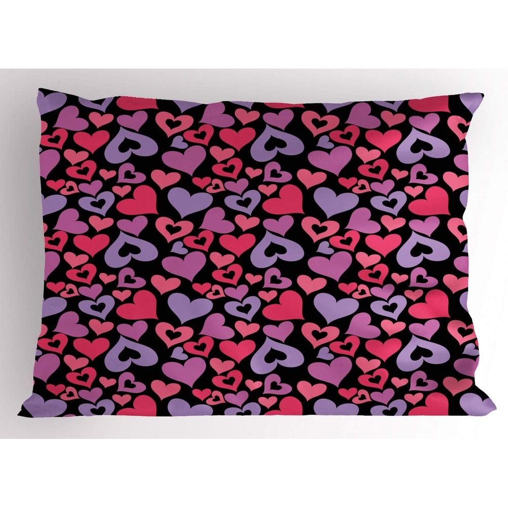 image:imageAmbesonne Love Pillow Sham Silhouette Hearts Pinkish Romantic Shapes Valentines Day Celebration Happy Cheerful Decorative Standard Queen Size Printed Pillowcase 30 X 20 Lilac Pink Lavender