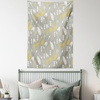 Ambesonne Arrows Tapestry, Bohemian Style Feathers and Arrows Repetitive Pattern Artwork Image, Wall Hanging for Bedroom Living Room Dorm Decor, 60″ X 80″, Marigold White(Silky Satin Fabric)