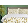 Ambesonne Cartoon Duvet Cover Set, Vintage Floral Carriage Horse and Colorful Flowers Butterfly Print, Decorative 3 Piece Bedding Set with 2 Pillow Shams, Queen Size, Black Pink(Yellow White)