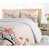 Ambesonne Cartoon Duvet Cover Set, Vintage Floral Carriage Horse and Colorful Flowers Butterfly Print, Decorative 3 Piece Bedding Set with 2 Pillow Shams, Queen Size, Black Pink(Salmon Grey)