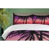 Ambesonne Cartoon Duvet Cover Set, Vintage Floral Carriage Horse and Colorful Flowers Butterfly Print, Decorative 3 Piece Bedding Set with 2 Pillow Shams, Queen Size, Black Pink(Magenta Purple)