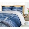 Ambesonne Cartoon Duvet Cover Set, Vintage Floral Carriage Horse and Colorful Flowers Butterfly Print, Decorative 3 Piece Bedding Set with 2 Pillow Shams, Queen Size, Black Pink(Navy Blue)