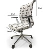 Ambesonne Cartoon Office Chair Slipcover, Xray Part of an Abstract Skeleton Image in Repetitive Grunge Pattern, Protective Stretch Decorative Fabric Cover, Standard Size, Ivory Charcoal(Grey White)