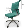Ambesonne Cartoon Office Chair Slipcover, Xray Part of an Abstract Skeleton Image in Repetitive Grunge Pattern, Protective Stretch Decorative Fabric Cover, Standard Size, Ivory Charcoal(Teal Ivory)