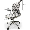 Ambesonne Cartoon Office Chair Slipcover, Xray Part of an Abstract Skeleton Image in Repetitive Grunge Pattern, Protective Stretch Decorative Fabric Cover, Standard Size, Ivory Charcoal(Grey and White)
