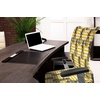 Ambesonne Cartoon Office Chair Slipcover, Xray Part of an Abstract Skeleton Image in Repetitive Grunge Pattern, Protective Stretch Decorative Fabric Cover, Standard Size, Ivory Charcoal(Yellow White)