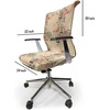 Ambesonne Cartoon Office Chair Slipcover, Xray Part of an Abstract Skeleton Image in Repetitive Grunge Pattern, Protective Stretch Decorative Fabric Cover, Standard Size, Ivory Charcoal(Pink Black)