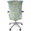 Ambesonne Cartoon Office Chair Slipcover, Xray Part of an Abstract Skeleton Image in Repetitive Grunge Pattern, Protective Stretch Decorative Fabric Cover, Standard Size, Ivory Charcoal(Aqua Blue)