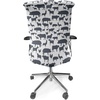 Ambesonne Cartoon Office Chair Slipcover, Xray Part of an Abstract Skeleton Image in Repetitive Grunge Pattern, Protective Stretch Decorative Fabric Cover, Standard Size, Ivory Charcoal(Blue Grey)