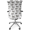 Ambesonne Cartoon Office Chair Slipcover, Xray Part of an Abstract Skeleton Image in Repetitive Grunge Pattern, Protective Stretch Decorative Fabric Cover, Standard Size, Ivory Charcoal(Grey White)