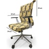 Ambesonne Cartoon Office Chair Slipcover, Xray Part of an Abstract Skeleton Image in Repetitive Grunge Pattern, Protective Stretch Decorative Fabric Cover, Standard Size, Ivory Charcoal(Yellow White)