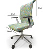 Ambesonne Cartoon Office Chair Slipcover, Xray Part of an Abstract Skeleton Image in Repetitive Grunge Pattern, Protective Stretch Decorative Fabric Cover, Standard Size, Ivory Charcoal(Aqua Blue)