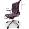 Ambesonne Cartoon Office Chair Slipcover, Xray Part of an Abstract Skeleton Image in Repetitive Grunge Pattern, Protective Stretch Decorative Fabric Cover, Standard Size, Ivory Charcoal(Coral Purple)