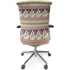 Ambesonne Cartoon Office Chair Slipcover, Xray Part of an Abstract Skeleton Image in Repetitive Grunge Pattern, Protective Stretch Decorative Fabric Cover, Standard Size, Ivory Charcoal(Green Coral)