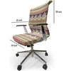 Ambesonne Cartoon Office Chair Slipcover, Xray Part of an Abstract Skeleton Image in Repetitive Grunge Pattern, Protective Stretch Decorative Fabric Cover, Standard Size, Ivory Charcoal(Green Coral)