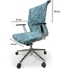 Ambesonne Cartoon Office Chair Slipcover, Xray Part of an Abstract Skeleton Image in Repetitive Grunge Pattern, Protective Stretch Decorative Fabric Cover, Standard Size, Ivory Charcoal(Blue Green)
