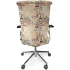 Ambesonne Cartoon Office Chair Slipcover, Xray Part of an Abstract Skeleton Image in Repetitive Grunge Pattern, Protective Stretch Decorative Fabric Cover, Standard Size, Ivory Charcoal(Pink Black)