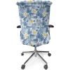 Ambesonne Cartoon Office Chair Slipcover, Xray Part of an Abstract Skeleton Image in Repetitive Grunge Pattern, Protective Stretch Decorative Fabric Cover, Standard Size, Ivory Charcoal(Blue Azure)