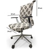 Ambesonne Cartoon Office Chair Slipcover, Xray Part of an Abstract Skeleton Image in Repetitive Grunge Pattern, Protective Stretch Decorative Fabric Cover, Standard Size, Ivory Charcoal(Ivory Charcoal)