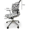 Ambesonne Cartoon Office Chair Slipcover, Xray Part of an Abstract Skeleton Image in Repetitive Grunge Pattern, Protective Stretch Decorative Fabric Cover, Standard Size, Ivory Charcoal(Blue Grey)