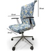 Ambesonne Cartoon Office Chair Slipcover, Xray Part of an Abstract Skeleton Image in Repetitive Grunge Pattern, Protective Stretch Decorative Fabric Cover, Standard Size, Ivory Charcoal(Blue Azure)