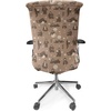 Ambesonne Cartoon Office Chair Slipcover, Xray Part of an Abstract Skeleton Image in Repetitive Grunge Pattern, Protective Stretch Decorative Fabric Cover, Standard Size, Ivory Charcoal(Umber Beige)