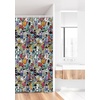 Ambesonne Cartoon Shower Curtain, Graffiti Creatures with Spray Tanks Animals and Writings Vibrant Colored Image, Cloth Fabric Bathroom Decor Set with Hooks, 69″ W x 75″ L, Violet(36″W x 72″L (Pack of 1))