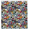 Ambesonne Cartoon Shower Curtain, Graffiti Creatures with Spray Tanks Animals and Writings Vibrant Colored Image, Cloth Fabric Bathroom Decor Set with Hooks, 69″ W x 75″ L, Violet(69″ W x 84″ L)