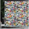 Ambesonne Cartoon Shower Curtain, Graffiti Creatures with Spray Tanks Animals and Writings Vibrant Colored Image, Cloth Fabric Bathroom Decor Set with Hooks, 69″ W x 75″ L, Violet(69″W x 75″L (Pack of 1))