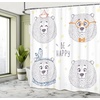Ambesonne Cartoon Shower Curtain, Themed Bear in Styles with Sketchy Hand Drawn Image Art, Cloth Fabric Bathroom Decor Set with Hooks, 69″ W x 84″ L, Blue White(69″W x 75″L (Pack of 1))