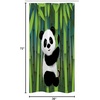 Ambesonne Cartoon Stall Shower Curtain, Curious Panda on an Exotic Branch Asian Bear Jungle Woods Illustration, Fabric Bathroom Decor Set with Hooks, 36″ W x 72″ L, Fern Green White Black