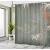 Ambesonne Coastal Shower Curtain, Romantic Wooden Bungalow on The Water Deckchairs Maldives Beach Summer Relax, Cloth Fabric Bathroom Decor Set with Hooks, 69″ W x 84″ L, Brown Blue(Sage Green)