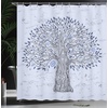 Ambesonne Coastal Shower Curtain, Romantic Wooden Bungalow on The Water Deckchairs Maldives Beach Summer Relax, Cloth Fabric Bathroom Decor Set with Hooks, 69″ W x 84″ L, Brown Blue(Blue)
