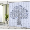Ambesonne Coastal Shower Curtain, Romantic Wooden Bungalow on The Water Deckchairs Maldives Beach Summer Relax, Cloth Fabric Bathroom Decor Set with Hooks, 69″ W x 84″ L, Brown Blue(Blue)