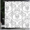 Ambesonne Coastal Shower Curtain, Romantic Wooden Bungalow on The Water Deckchairs Maldives Beach Summer Relax, Cloth Fabric Bathroom Decor Set with Hooks, 69″ W x 84″ L, Brown Blue(Pale Grey)