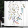 Ambesonne Coastal Shower Curtain, Romantic Wooden Bungalow on The Water Deckchairs Maldives Beach Summer Relax, Cloth Fabric Bathroom Decor Set with Hooks, 69″ W x 84″ L, Brown Blue(Violet)